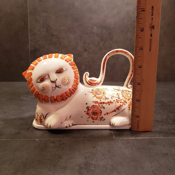 Anthropologie Lion Ceramic Covered Butter Dish Sergio Bustamante Style Design - Picture 4 of 11